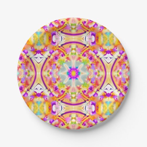 Soft Spring Pastels Tie Dye Pattern Paper Plates