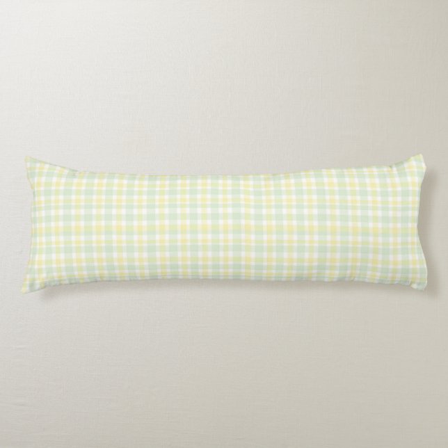 Soft Spring Plaid Body Pillow (Front)