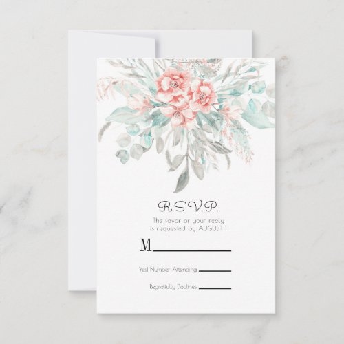 Soft Spring Summer Floral Greenery RSVP Reply