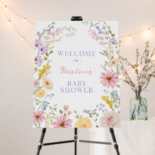 Soft Spring Wildflower Baby Shower Welcome Foam Board