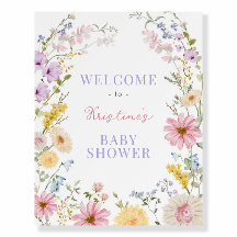 Soft Spring Wildflower Baby Shower Welcome 