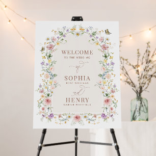 Soft Spring Wildflower Wedding Welcome  Foam Board