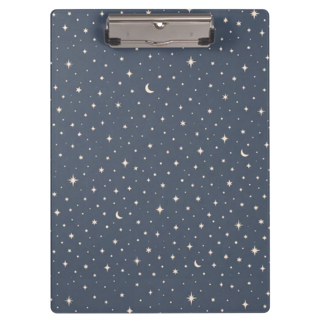 Soft Star Pattern Aesthetic Clipboard (Front)