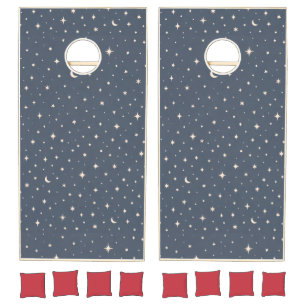 Soft Star Pattern Aesthetic Cornhole Set