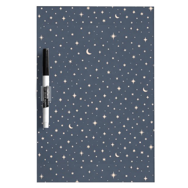 Soft Star Pattern Aesthetic Dry Erase Board (Front)