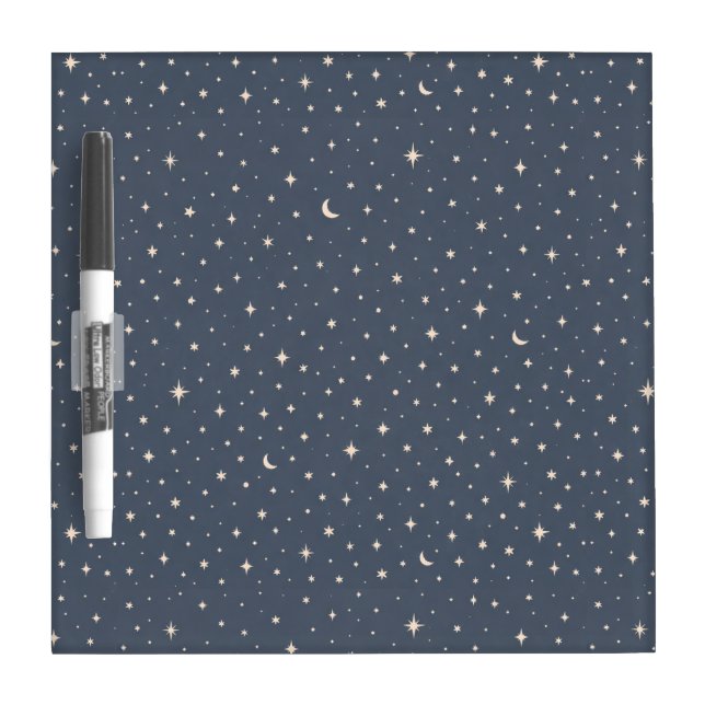 Soft Star Pattern Aesthetic Dry Erase Board (Front)