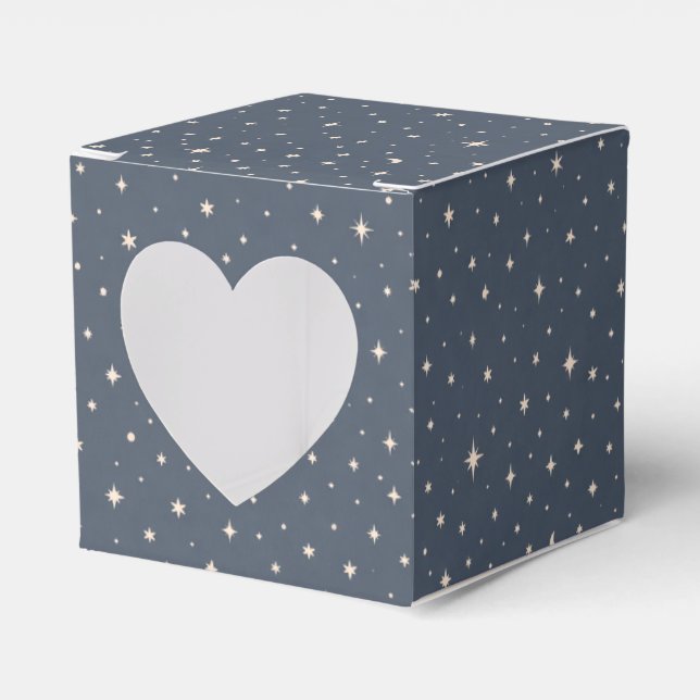 Soft Star Pattern Aesthetic Favor Boxes (Front Side)