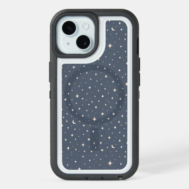 Soft Star Pattern Aesthetic iPhone 15 Case (Back (Blue))