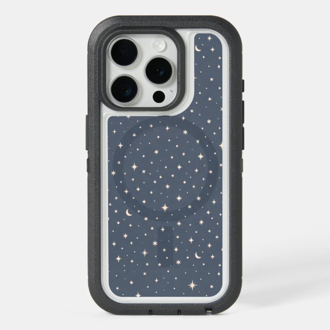 Soft Star Pattern Aesthetic iPhone 15 Pro Case (Back (White Titanium))