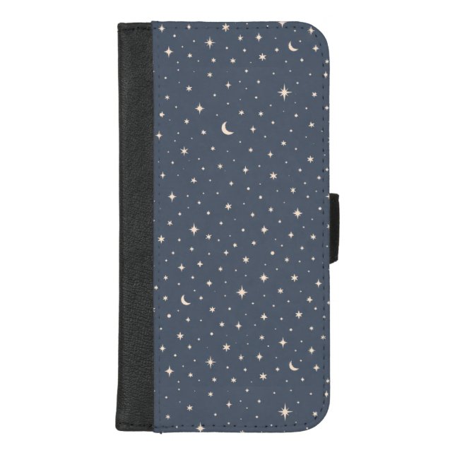 Soft Star Pattern Aesthetic iPhone Wallet Case (Front)