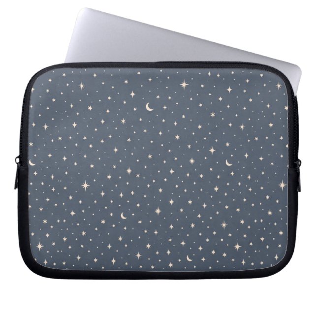 Soft Star Pattern Aesthetic Laptop Sleeve (Front)