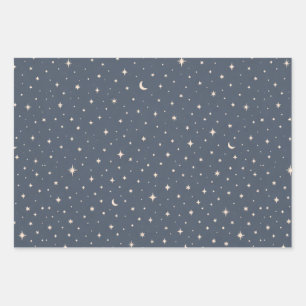 Soft Star Pattern Aesthetic Wrapping Paper Sheets