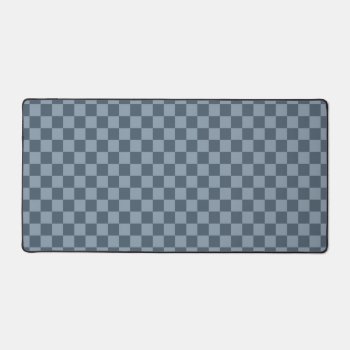 Soft Steel Gray Checkered Pattern Desk Mat by FantasyCases at Zazzle