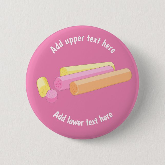 Soft Sticks of Edinburgh Rock Candy - add own text Button (Front)