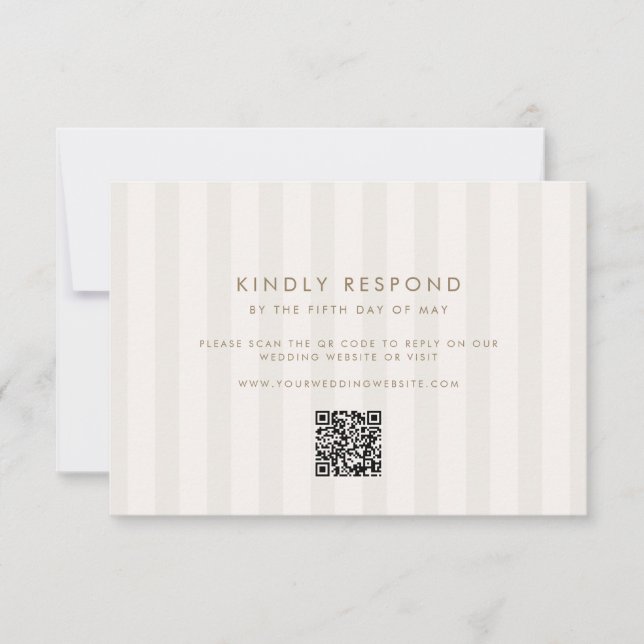 Soft Stripes Wedding RSVP Card (Front)