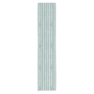 Soft Stylish Duck Egg Blue Striped Cottage Short Table Runner