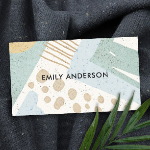 SOFT SUBTLE AQUA MODERN ABSTRACT GEOMETRIC ART BUSINESS CARD