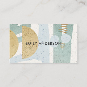 SOFT SUBTLE AQUA MODERN ABSTRACT GEOMETRIC ART BUSINESS CARD