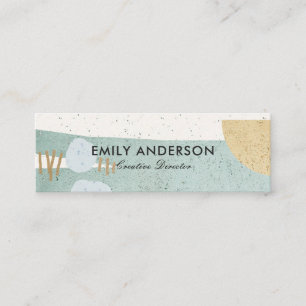 SOFT SUBTLE AQUA MODERN ABSTRACT GEOMETRIC ART MINI BUSINESS CARD