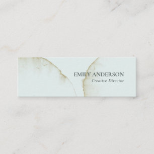 SOFT SUBTLE PASTEL AQUA BLUE GOLD ABSTRACT ORGANIC MINI BUSINESS CARD