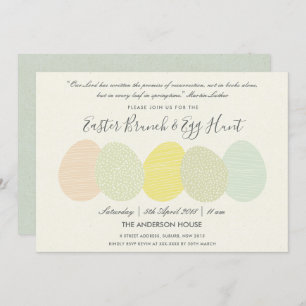 SOFT SUBTLE PASTEL EASTER EGGS BRUNCH & EGG HUNT INVITATION