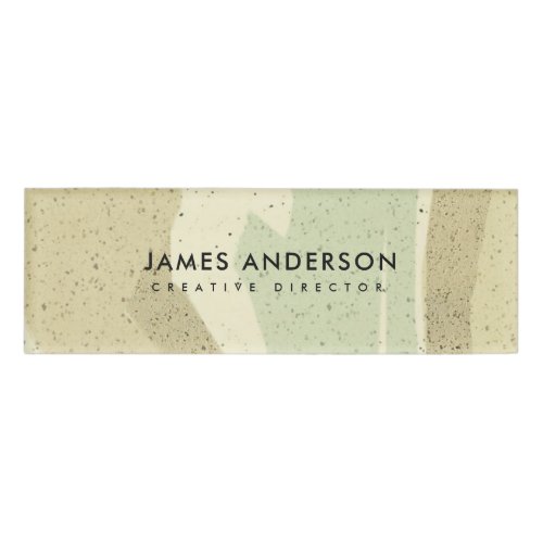 SOFT SUBTLE PINK GREY MODERN ABSTRACT ART WAVES NAME TAG