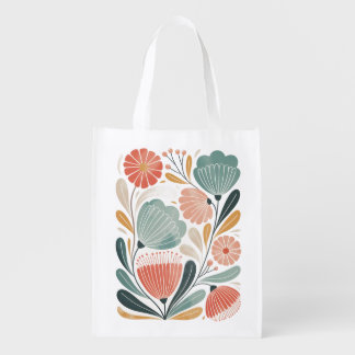 Soft Summer Floral  Grocery Bag
