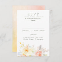 Soft Summer Flowers RSVP Card for Wedding