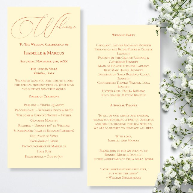 Soft Sunset Hues Wedding Program (Soft Sunset Hues Wedding Program)