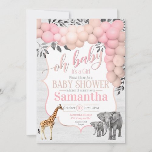 Soft  Sweet Zoo Animal Baby Shower Invitation 