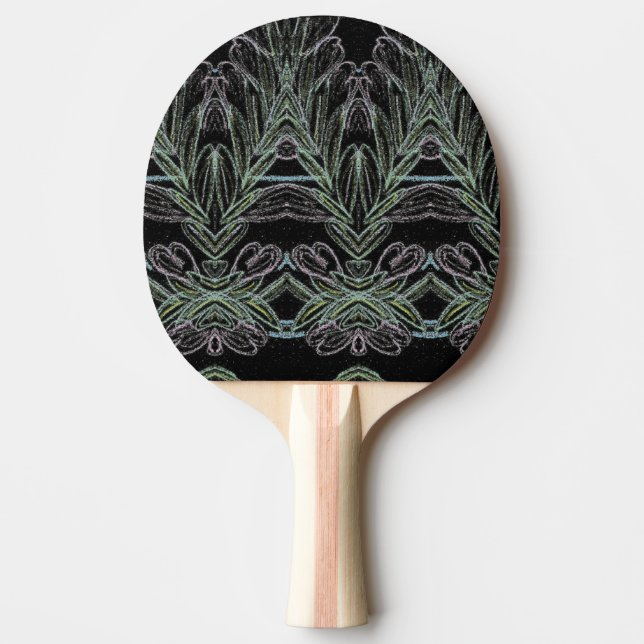 Soft Swirls Black  Ping Pong Paddle (Front)