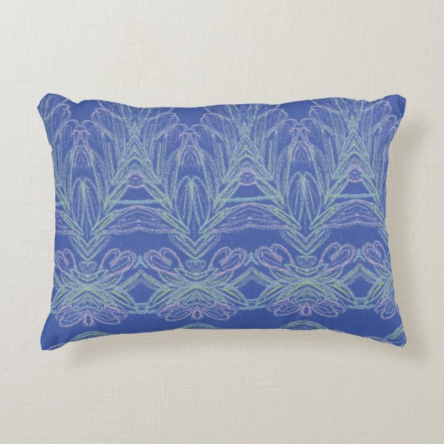 Soft Swirls Blue Accent Pillow (Front)