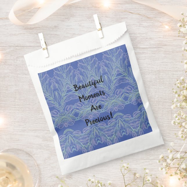 Soft Swirls Blue Beautiful Moments     Favor Bag (Clipped)