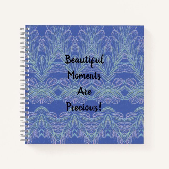 Soft Swirls Blue Beautiful Moments  Notebook (Front)