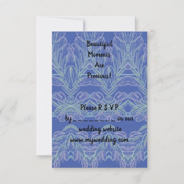 Soft Swirls Blue Beautiful Moments     RSVP Card (Front)