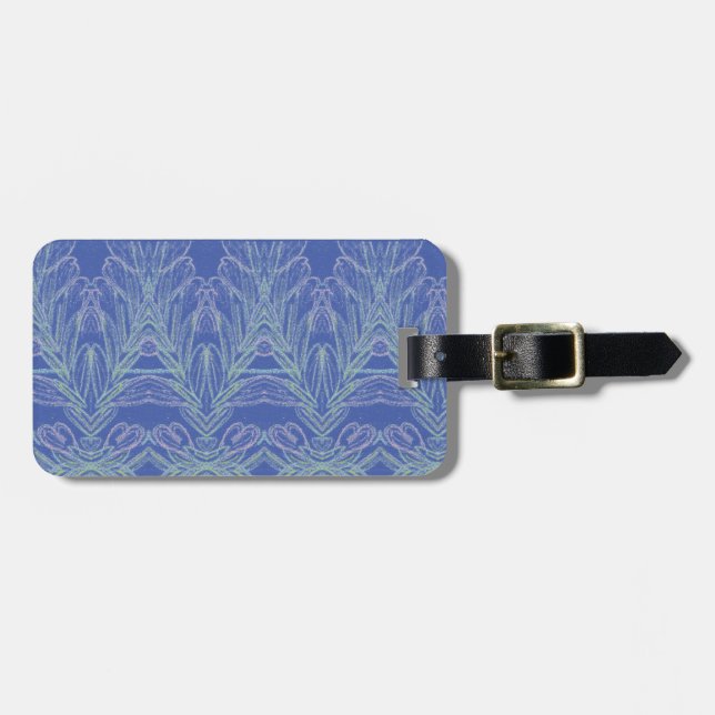 Soft Swirls Blue  Luggage Tag (Front Horizontal)
