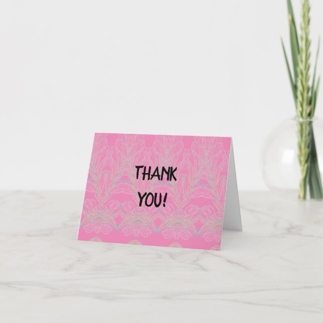 Soft Swirls  Letterpress Thank You Card (Front)