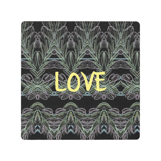 Soft Swirls Love Metal Print (Front)
