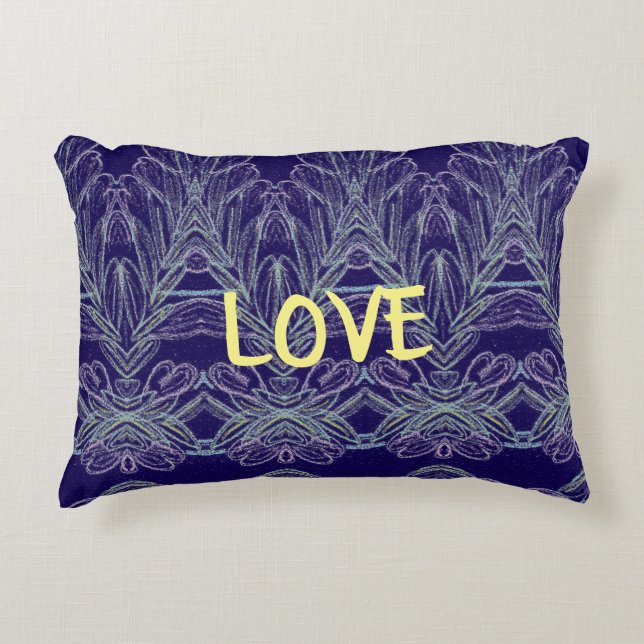 Soft Swirls Love (Purple) Accent Pillow (Front)