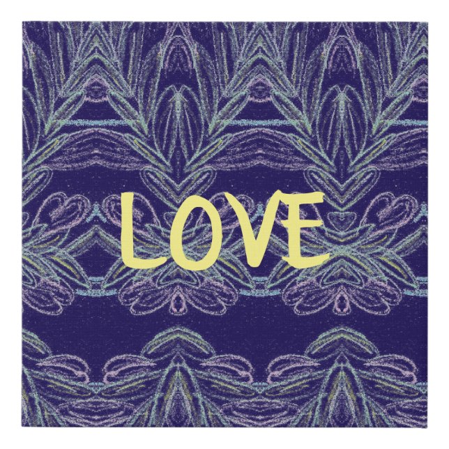 Soft Swirls Love (Purple) Faux Canvas Print (Front)