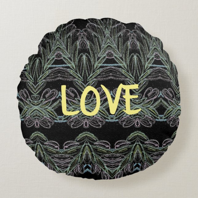 Soft Swirls Love   Round Pillow (Front)