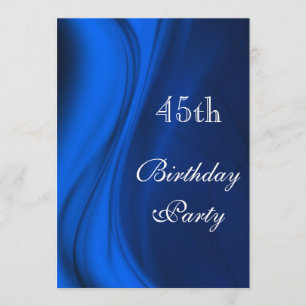 Soft Swirls Of Blue 45th Birthday Invitation