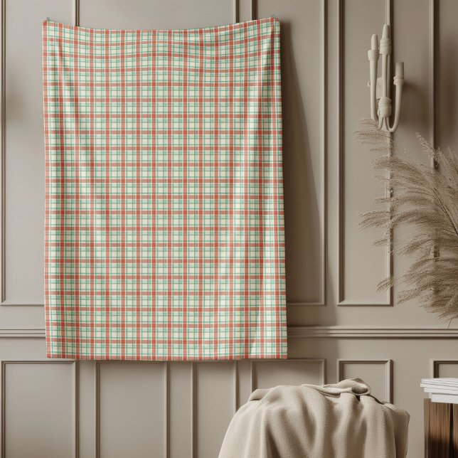 Soft Tartan Blanket in Pastel Christmas Hues (Soft Tartan Blanket in Pastel Christmas Hues)