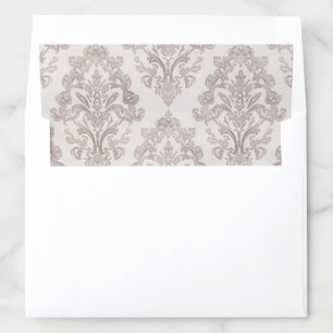 Soft Taupe Damask Watercolor Classic Floral Envelope Liner