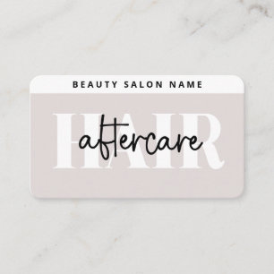 Soft Taupe Rounded Hair Aftercare Guide Business Card