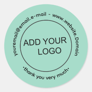 Soft Teal Custom Logo Sticker