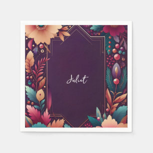 Soft Teal Fall Bold Jewel Tone Bridal Shower Napkins