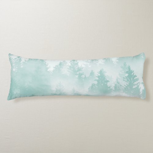 Soft Teal Green Forest Dream 1 decor art Body Pillow