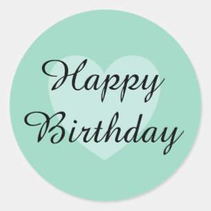 Soft Teal Happy Birthday Sticker