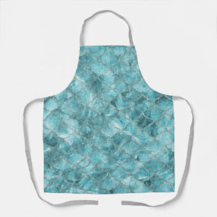 Soft Teal Mermaid Print Apron
